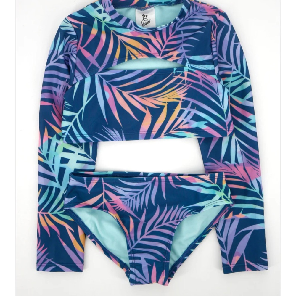 Roxy Multicolor Palm Print Bikini Set